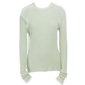 CELINE Phoebe Philo Semi Sheer Viscose Bateau Neck Ribbed Sweater